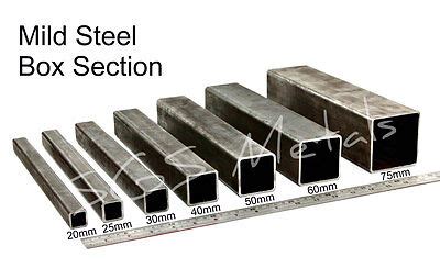 1 inch steel box section|standard box section sizes uk.